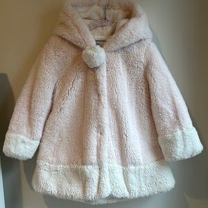 Pink Fuzzy Hooded Kids Jacket